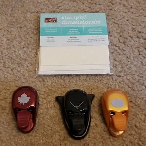 Set of mini punches and adhesive mounts